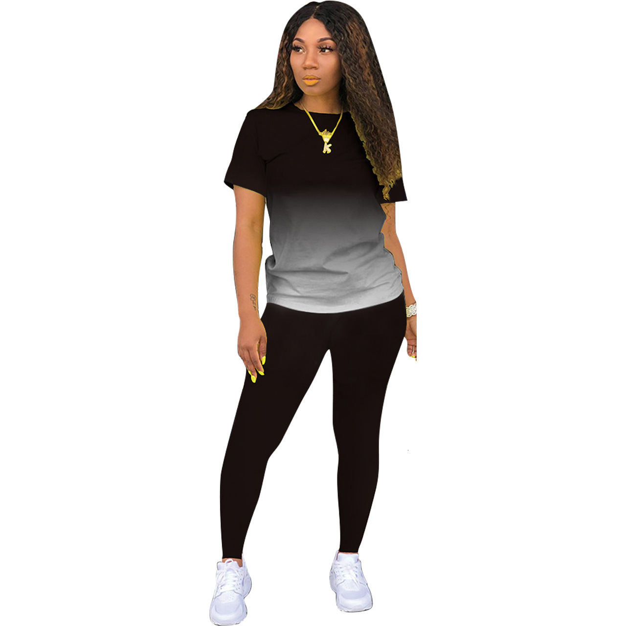 Women's Two Piece Pants Tracksuits Women 2 Pieces Sets short Sleeve O-Neck Pullover Top Trousers Sportswear Sports Suit Female Clothes Spring 220