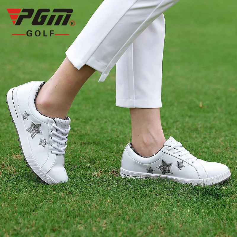 PGM women waterproof soft white golf shoes 240626