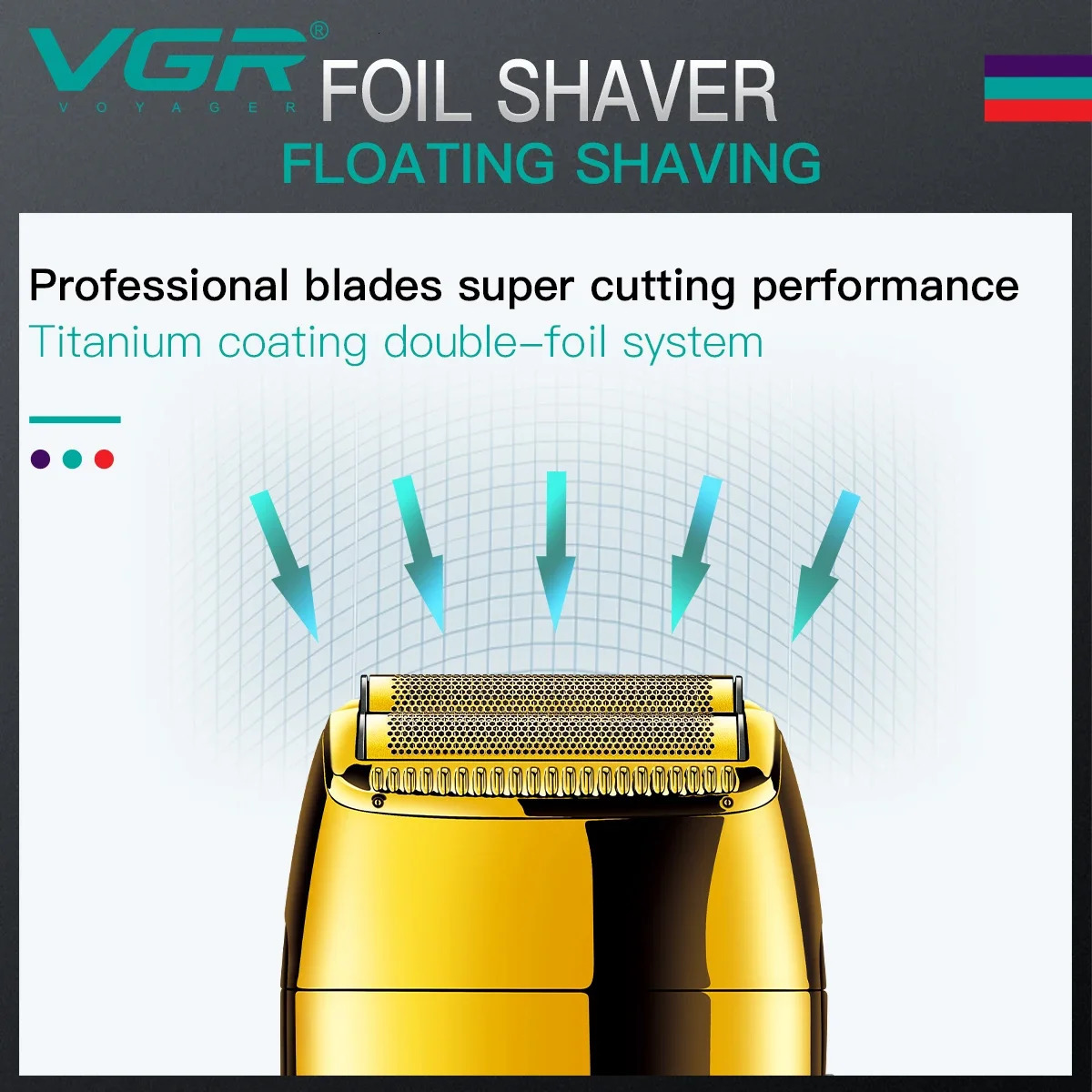 Original VGR beard trimmer professional shaver reciprocating shaver beard trimmer electric digital display trimmer mens 240703