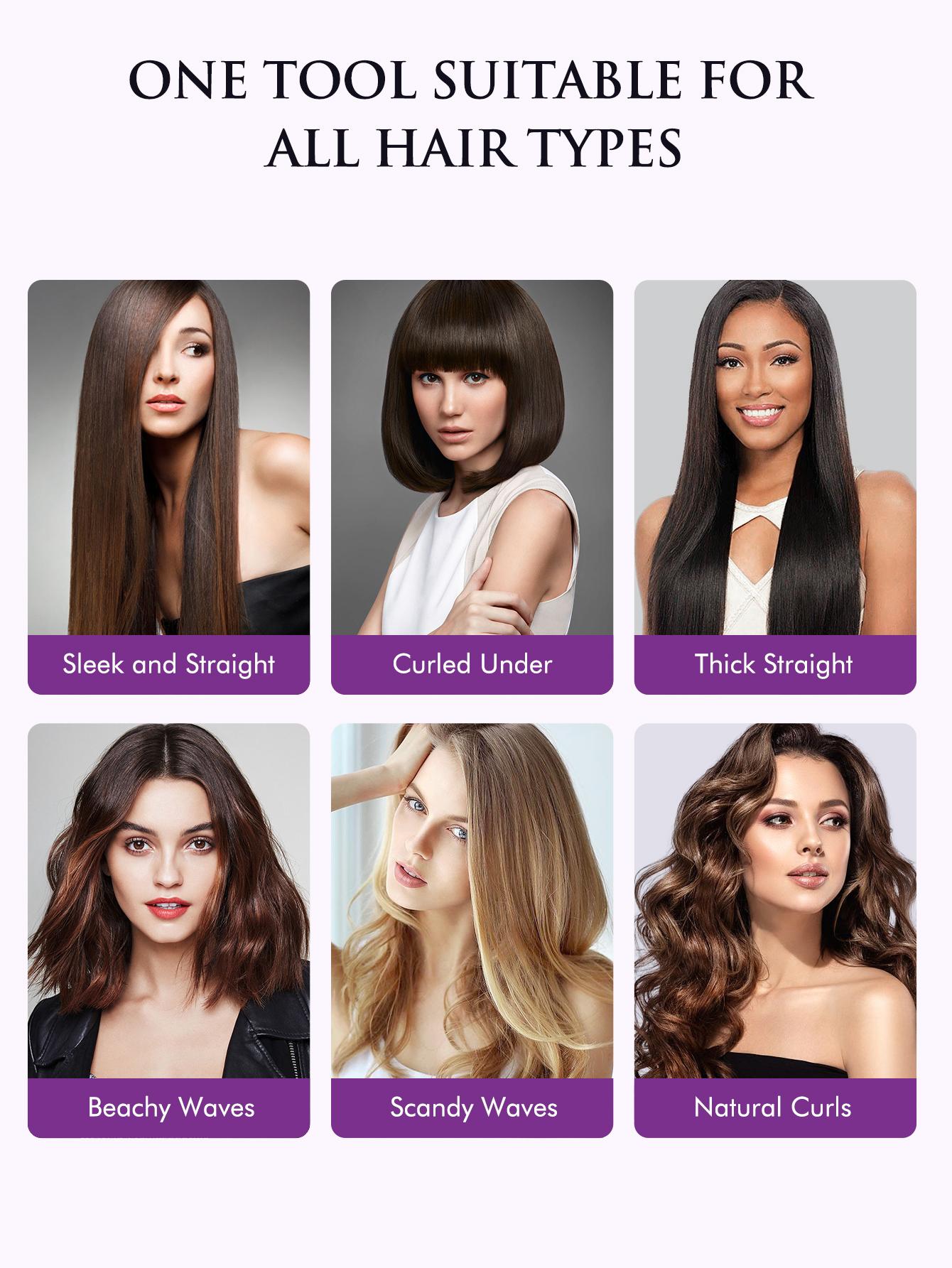 US stock Straightener and Curler 2 in 1 - Professional Ceramic Straightening Curling Iron for Straighten Curl Wave Hair - Dual Voltage 12 Digital Heat