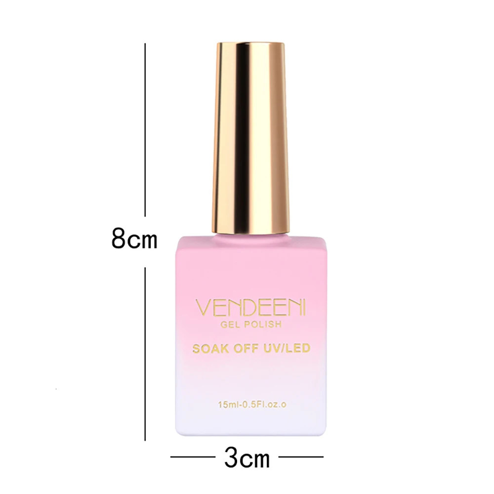 Vendeeni 24 Colors Jelly Transparent Gel Nail Polish Nude Pink Skin Color UV Soak Off Gel Varnish Jade Nail Art Gel Lacquer 15ml 240702