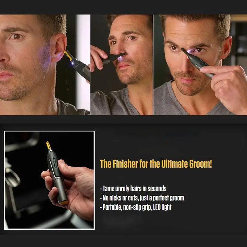 Ultra thin precision trimmer electric nose hair trimmer mini portable ear trimmer mens nose hair shaver waterproof safe 240703