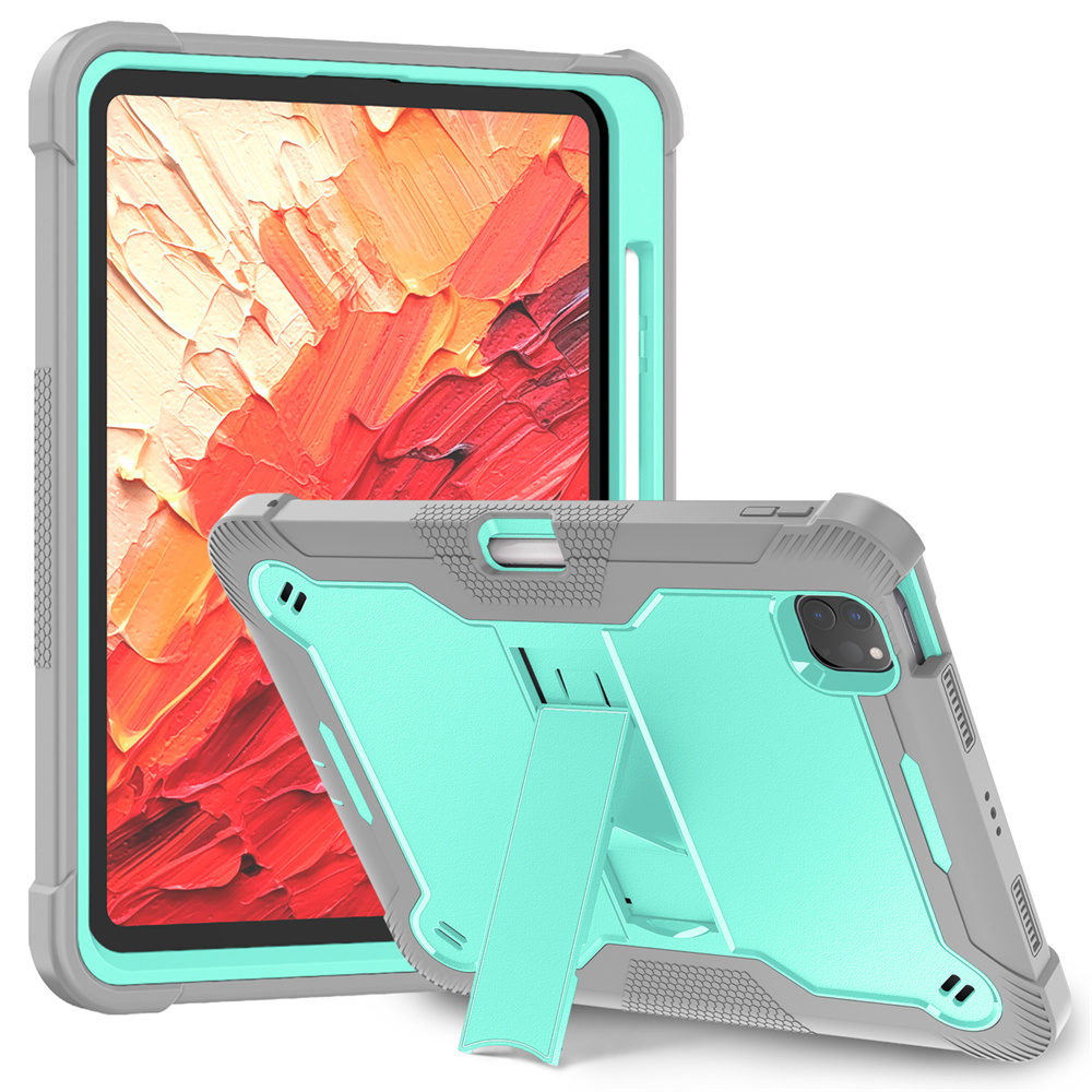 Hybrid Shockproof Rugged Tough Impact Armor Silicone PC Defender Stand For iPad Mini 5 6 10th 10.9 Pro Air 11 Pro 13 2024 10.2 Samsung Tab A7 A8 A9 Pl