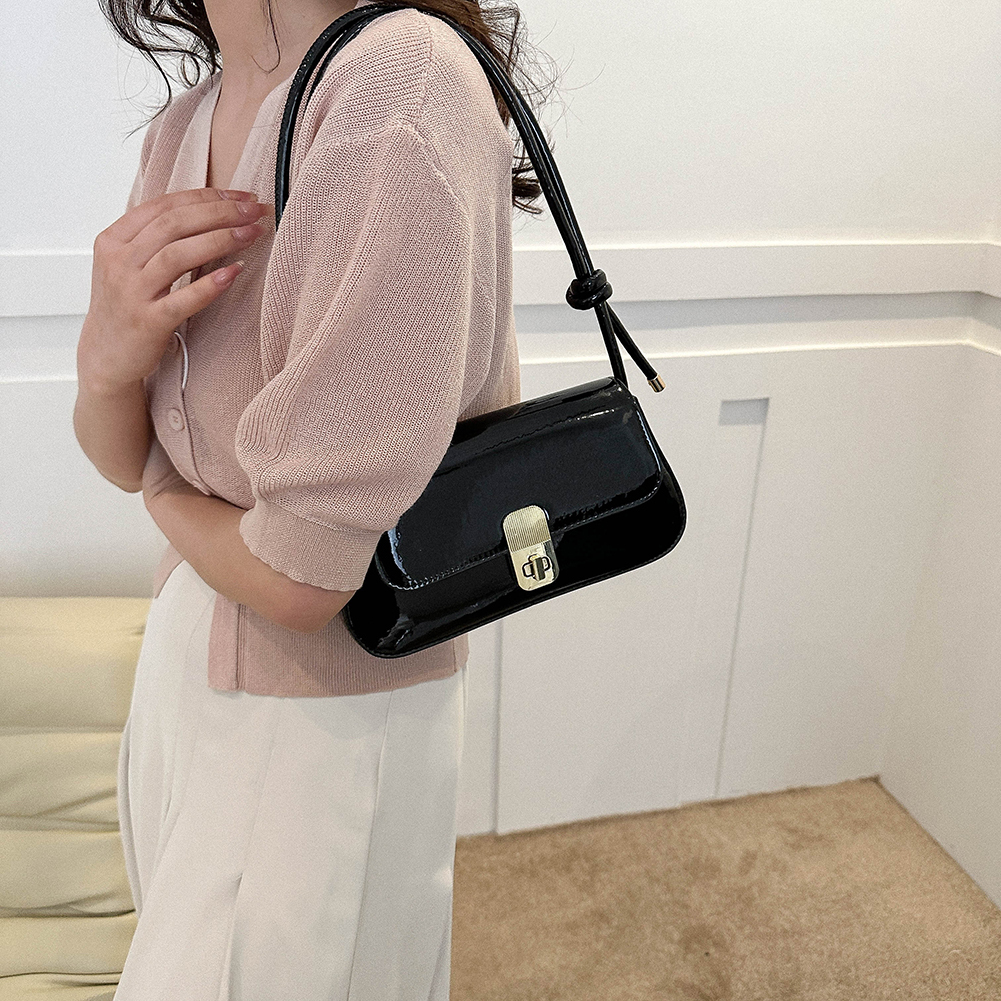 Women Crossbody Knotted Straps Bright PU Casual Handbags Underarm Fashion Simple Hasp Closure Female Messenger Bag Totes H7.3#16.5 ddmy 8a29
