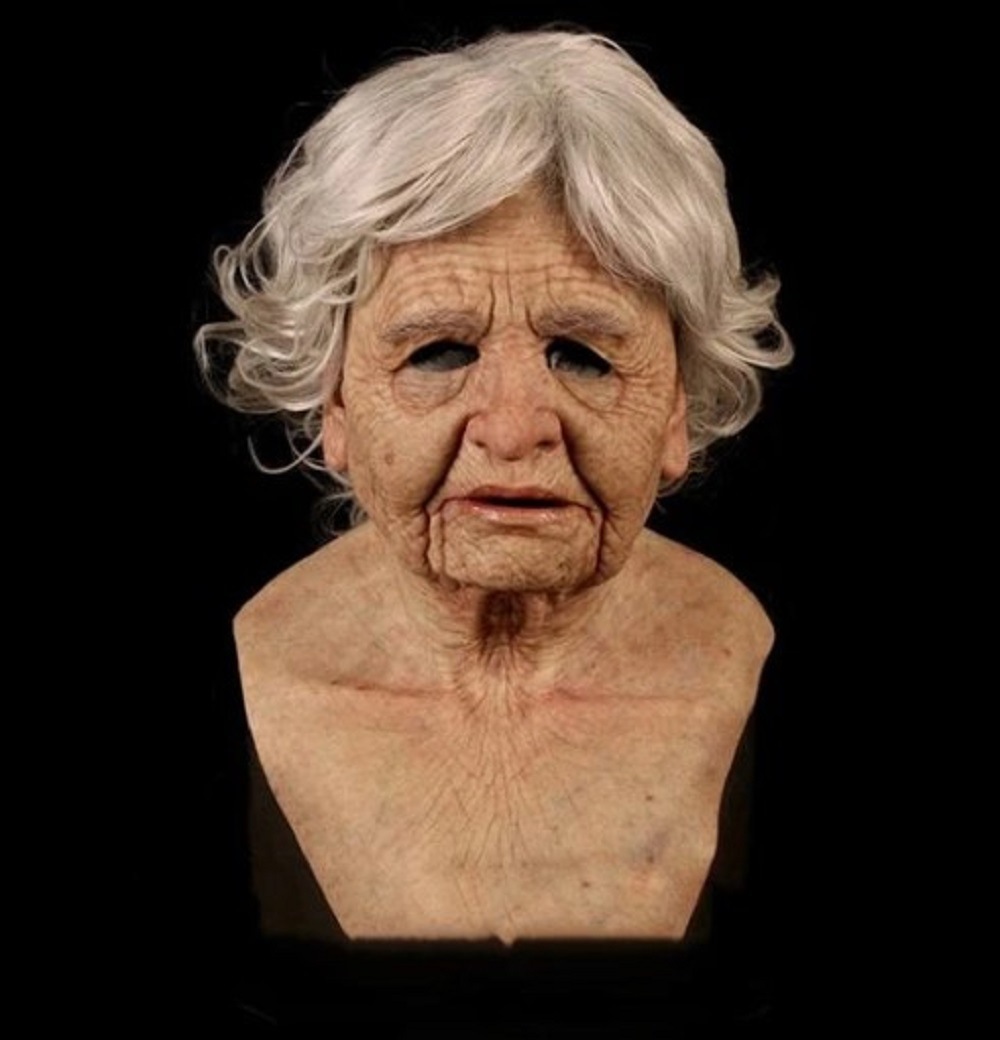 Halloween Latex Character Mask Head Cover Horror Old Lady Bald Old Man Mask Old Grandmother Grandpa mask