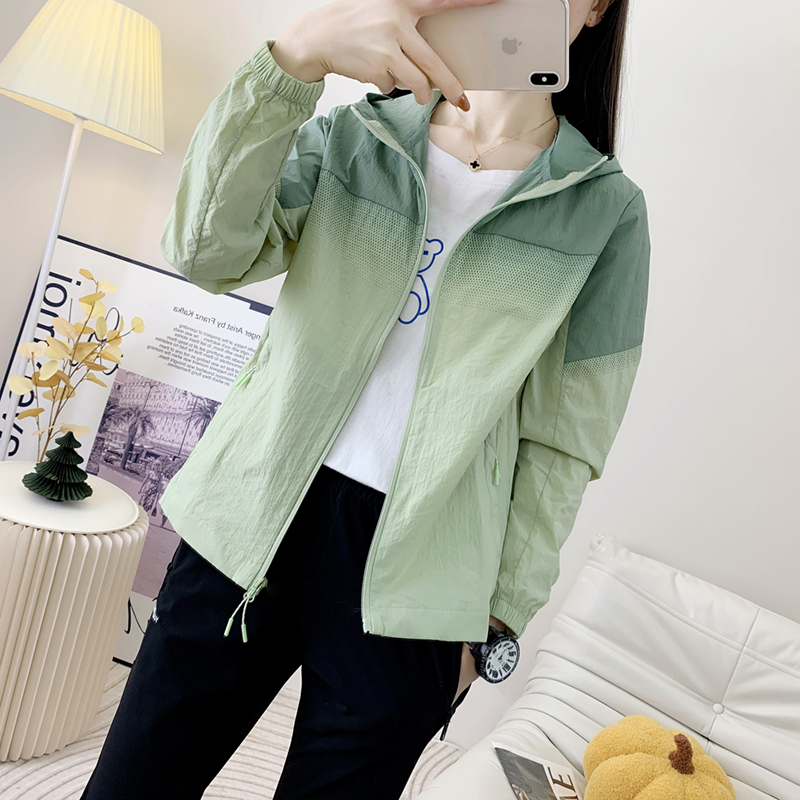 2024 Summer New Hooded Sun for Women's Ice Silk Lightweight UV Protection Skin Clothing High Quality Casual Breathable Thin Cool Top F7.3#34.4