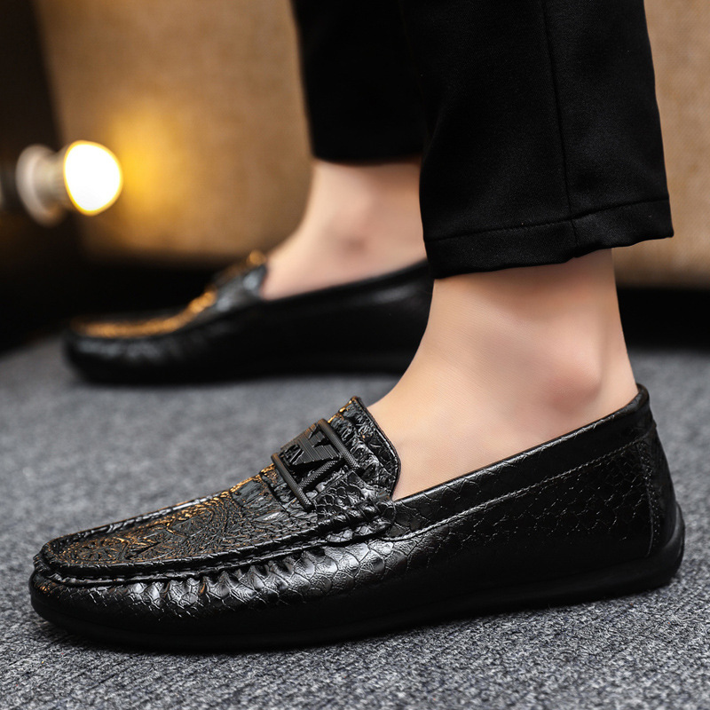 Driving new formal wear work fashion wedding groom Korean version of the spirit guy soft bottom leather surface breathable