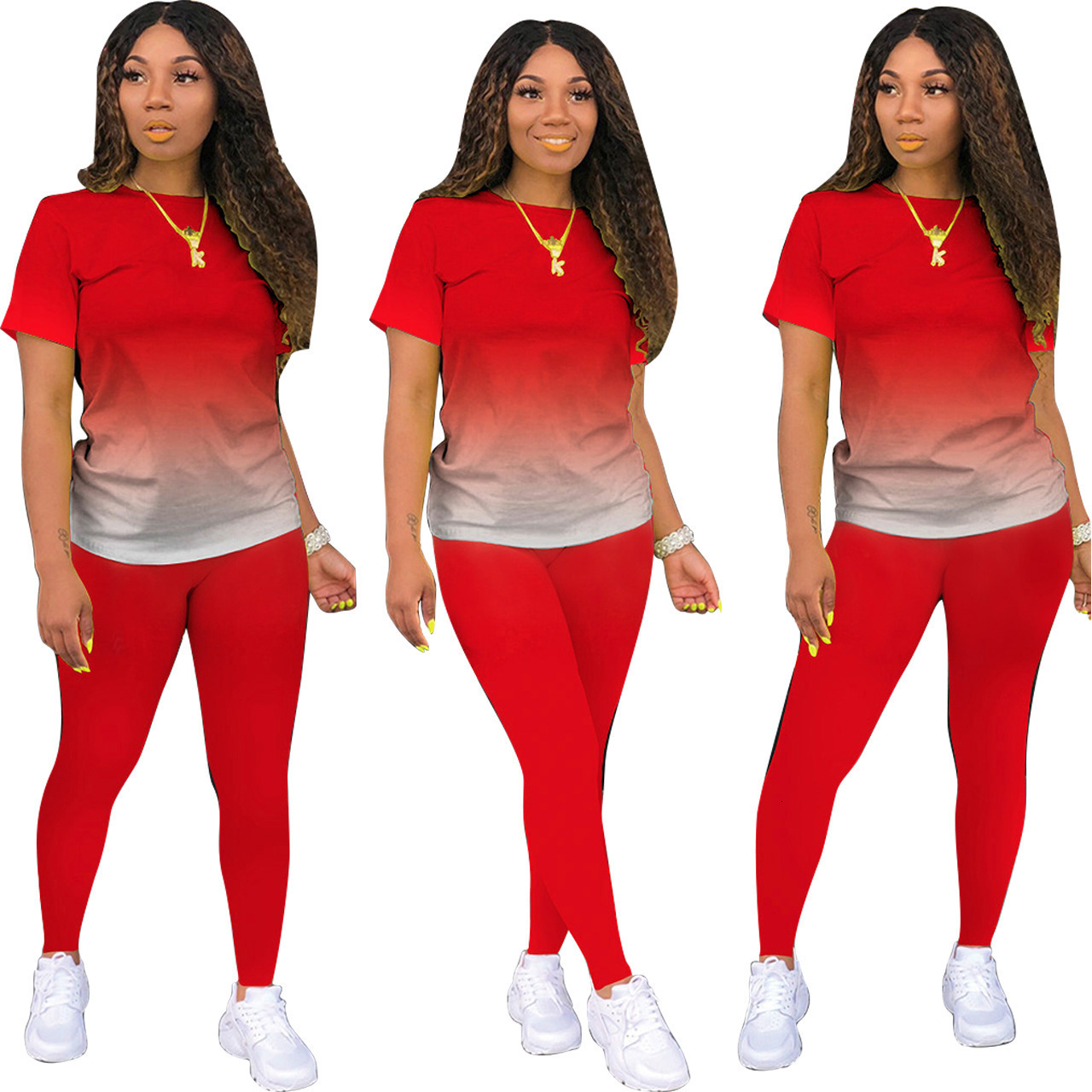 Women's Two Piece Pants Tracksuits Women 2 Pieces Sets short Sleeve O-Neck Pullover Top Trousers Sportswear Sports Suit Female Clothes Spring 220