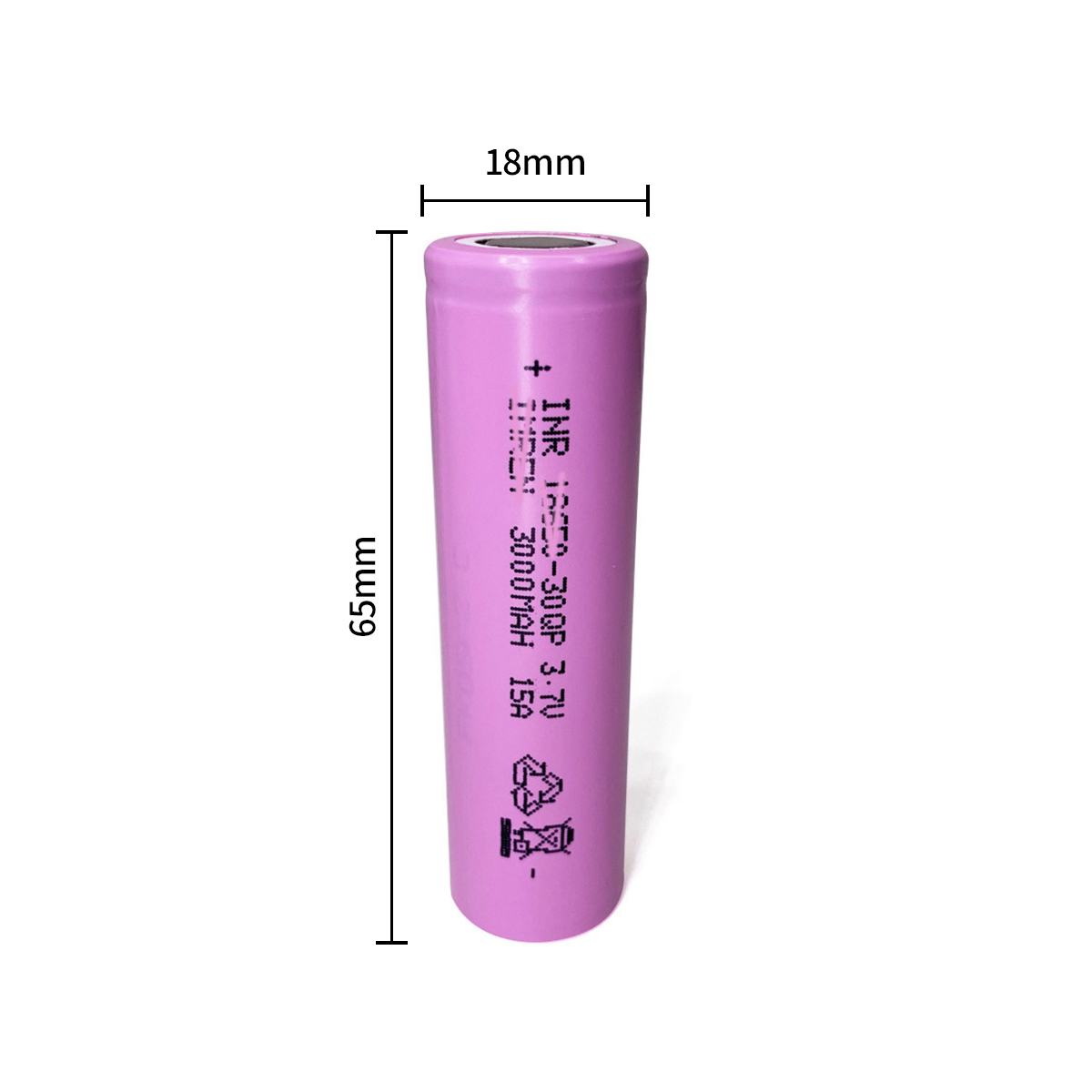 IMREN Original 18650 Rechargeable Battery 3.7 Volt Real 3000mAh Flat Top Li-ion Battery for Headlamp,Flashlight,Bike Light