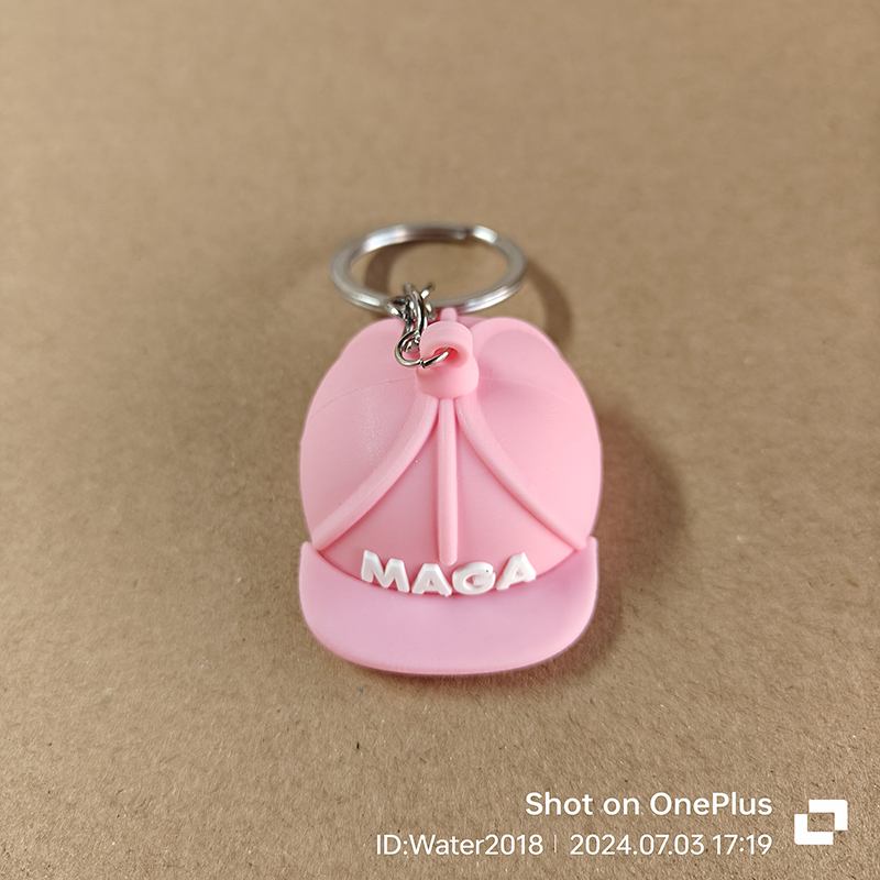 MAGA Cap Keychain Macaron Cartoon Cute Car Accessories USA Make America Great Again Key Chain