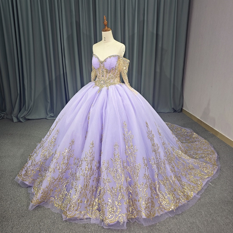 Lilac Dresses 2024 Lace Appliqued Crystal Ball Gown Vestidos 15 De Quinceanera Sweetheart Sweet 16