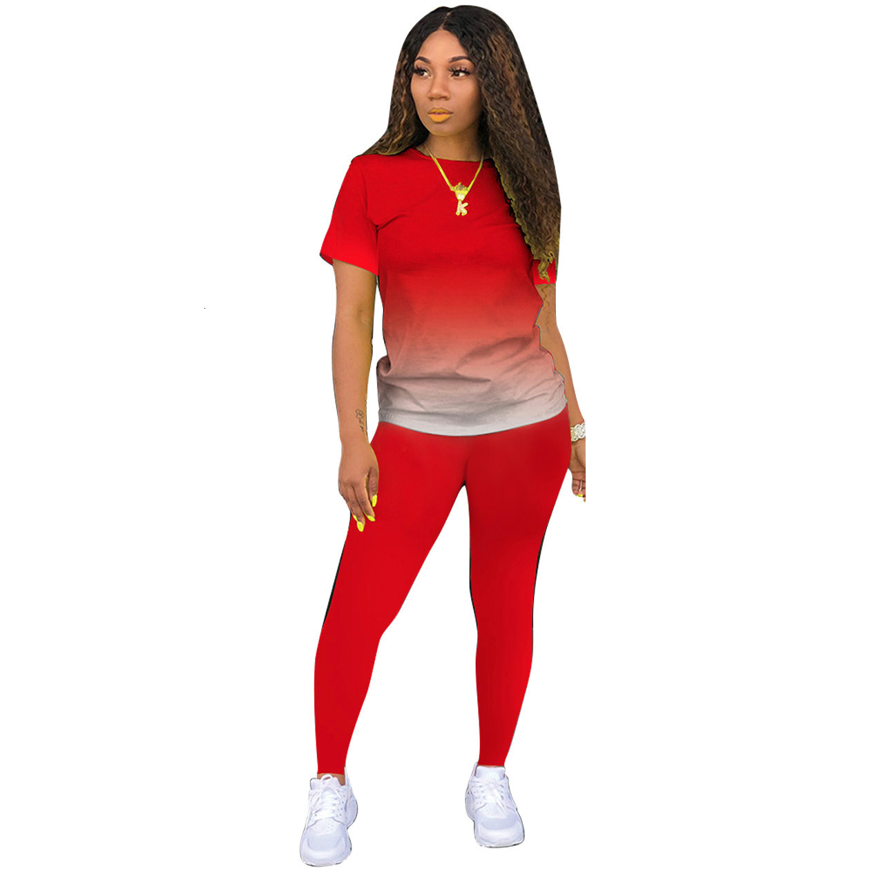 Women's Two Piece Pants Tracksuits Women 2 Pieces Sets short Sleeve O-Neck Pullover Top Trousers Sportswear Sports Suit Female Clothes Spring 220