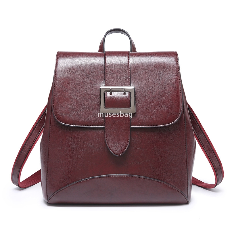 Advanced Women's Designer Oil Wax Leather Backpack Practical Simple Multi functional Fashionable and Trendy Bag Single Shoulder Crossbody Student