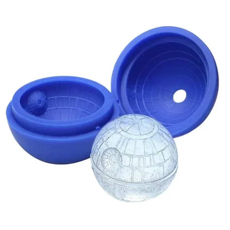 Hot Creative Silicone Blue Death Star Round Ball Ice Cube Mold Tray Desert Sphere Mould DIY tail