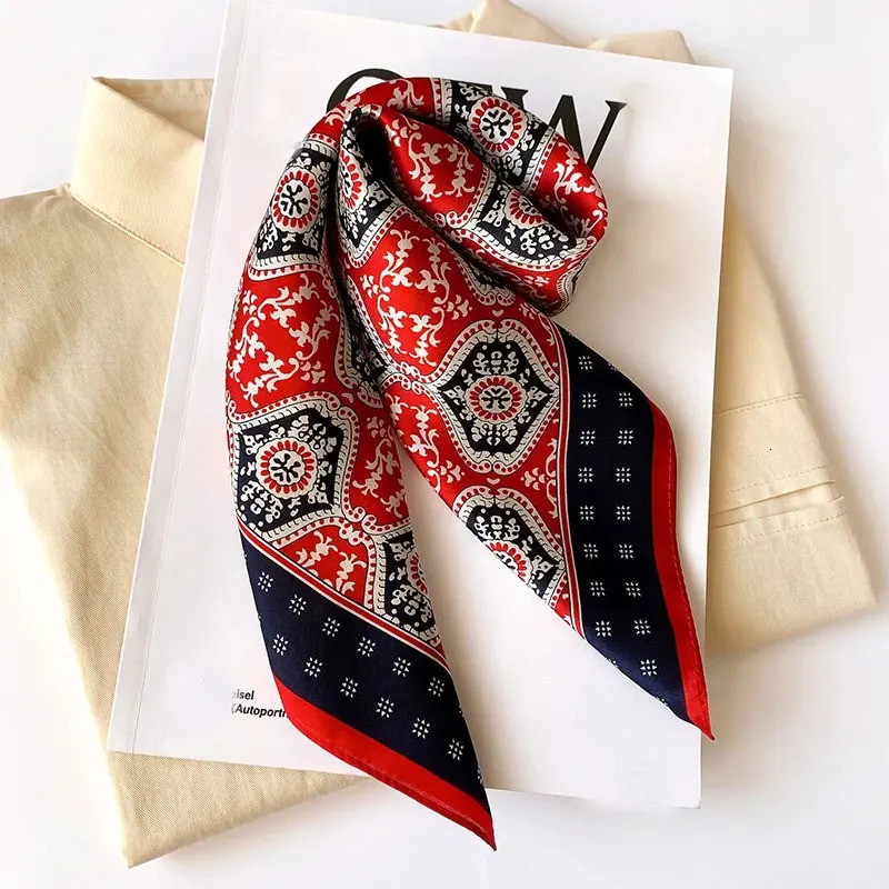 2024 Pashmina 100% Mulberry Silk Scarf Fashion Women Summer Beach Small Scarves Shawl Poncho 53*53cm Hijab Bandana Kerchief 240702