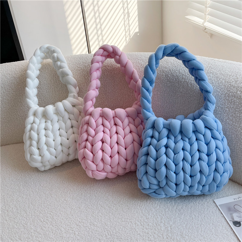 Rope Crochet Handmade Acrylic Chain Underarm Bag Designer Knitting Crossbody Bags for Women Woven Chunky Knit PurseH7.3#18.5 ddmy 7080
