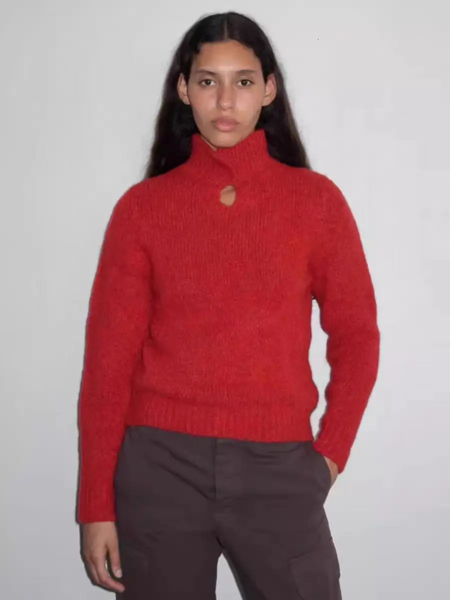 Women Autumn and Winter Soft Knitted Number Star Jacquard Wool Blend Sweater Cardigan 240701wtt