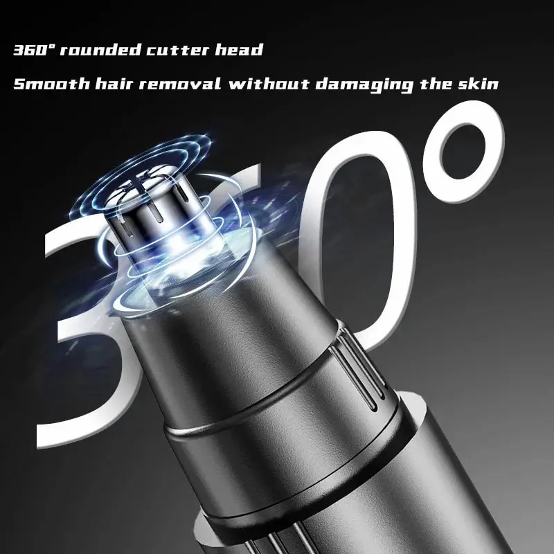 Black Electric Nose Hair Trimmer Rechargeable Ear Nose Hair Trimmer Professional Painless Nose Hair Trimmer Suitable 240703