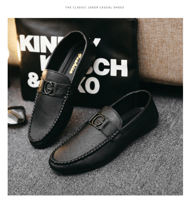On Ddmysports Slip Soft Leather Korean Casual Shoes Summer New Men S Versatile And Trendy Outdoor Shoes