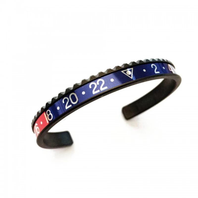 stainless steel 11 colors cuff bracelet bangle in black color ST04 240626