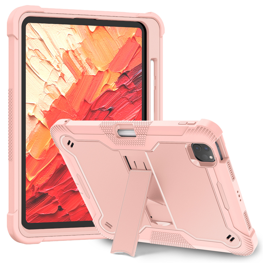 Hybrid Shockproof Rugged Tough Impact Armor Silicone PC Defender Stand For iPad Mini 5 6 10th 10.9 Pro Air 11 Pro 13 2024 10.2 Samsung Tab A7 A8 A9 Pl