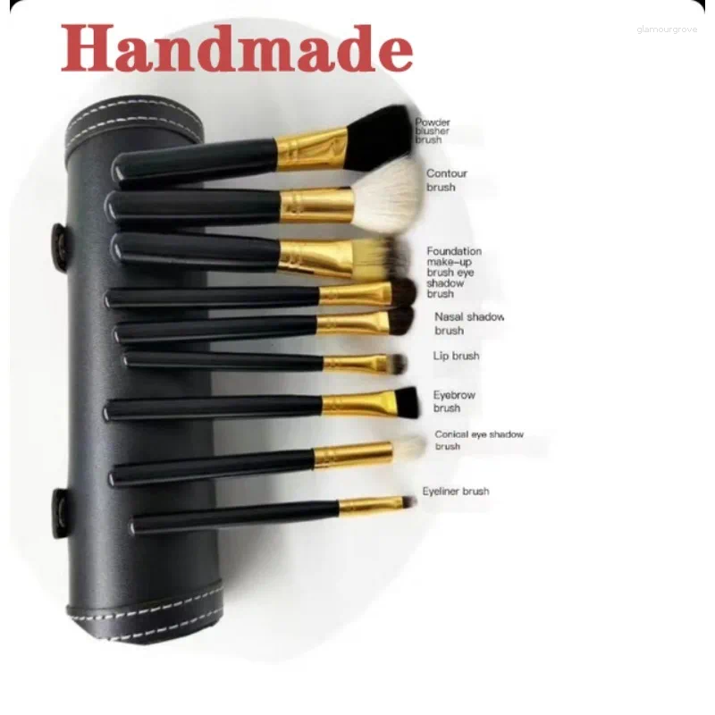 Makeup Brushes Animal Hair 9-Piece Brush Set Concealer Eye Shadow Lip Portable Professional Tool