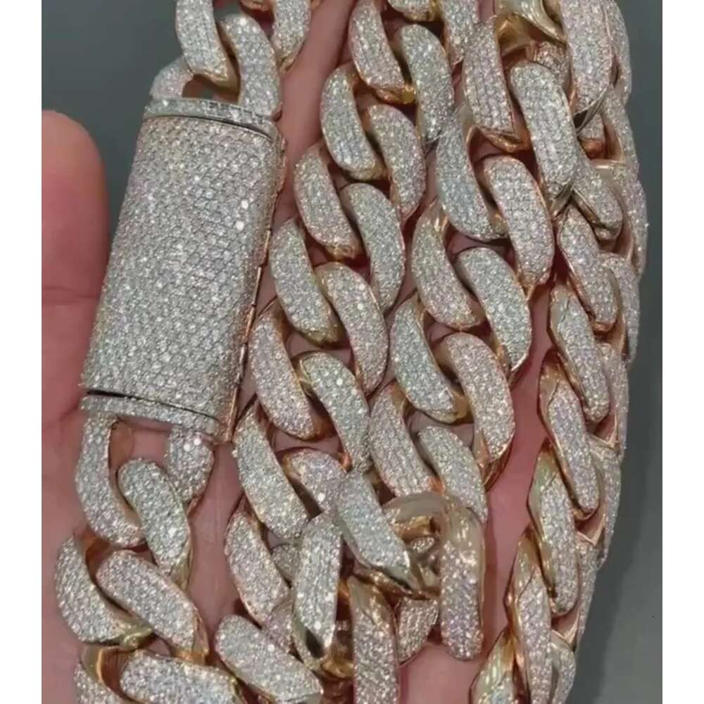 Premium Quality Latest Design Hip Hop Dia Moissanite Cuban k Chain for Women Mens