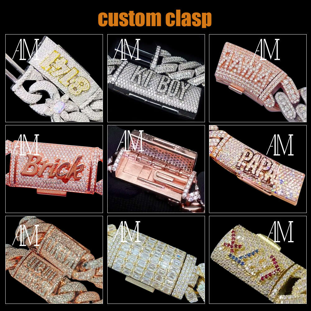 Fine Jewelry In stock Sterg Sier VVS Moissanite Dia Iced Out Miami Cuban k Chain Necklace For Men