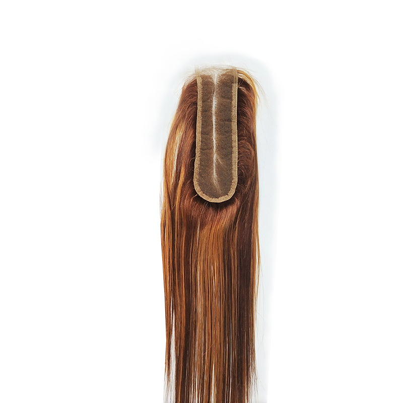 P4/27 Piano Color 2*6 Lace Closure Kim Peruvian Brazilian 100% Human Hair Sliky Straight 2X6 Top Closures Middle Part P4 27