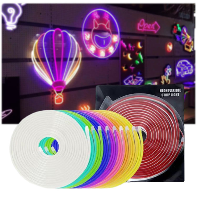 16.4FT 5M LED Neon Strip Lights 12V Waterproof Outdoor Room Led Strip Tape Flexible Ribbon Lamp for Outdoor Garden Lighting Decoration