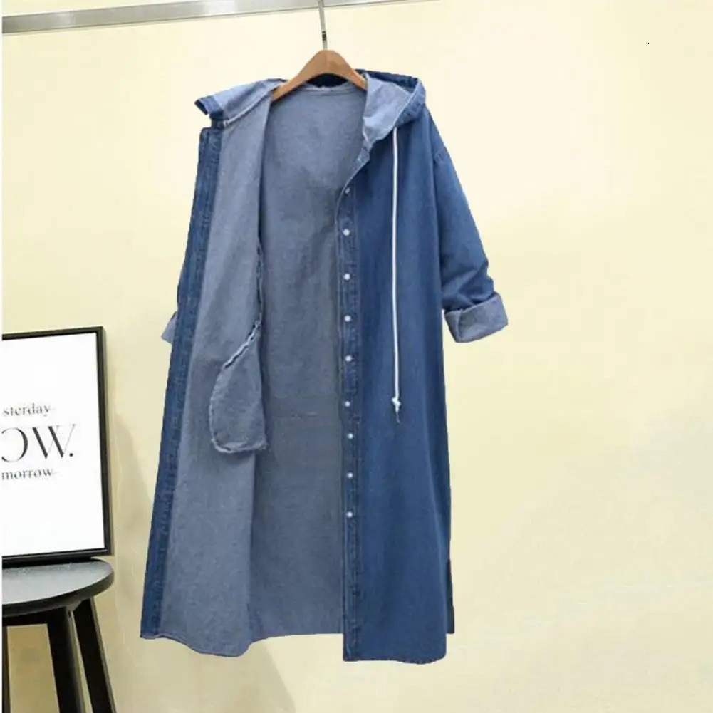 Women Coat Long Cardigan Single-breasted Soft Comfortable Hooded Solid Color Ankle Length Long Sleeve Winter Jacket For Winter 240703