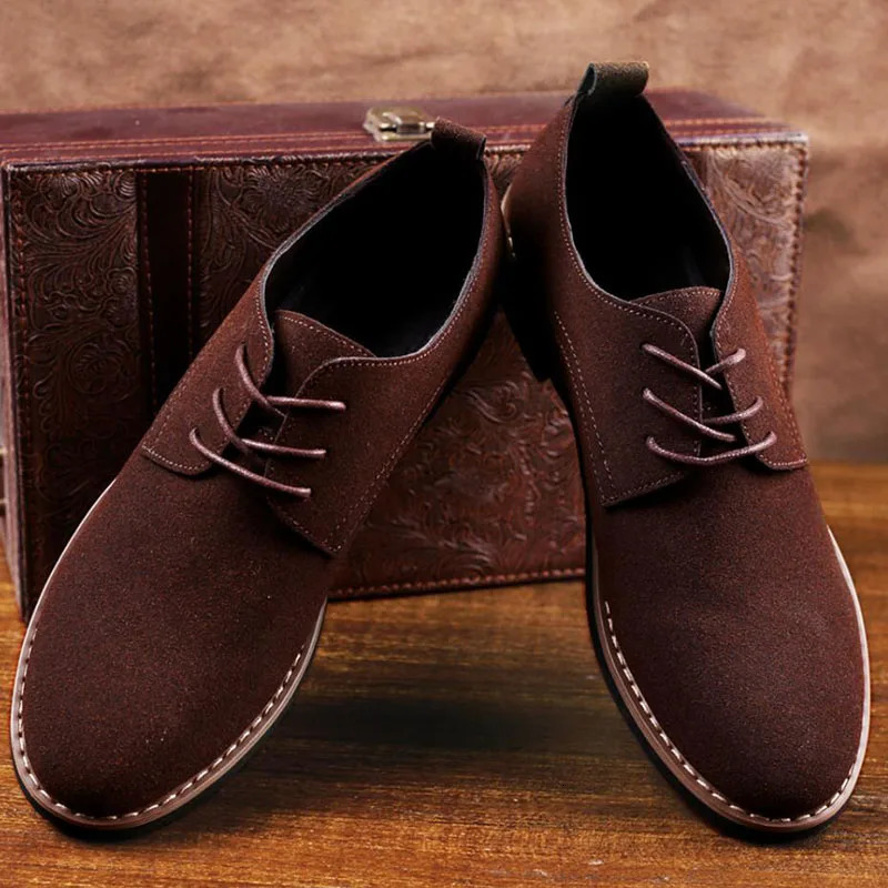 Men Dress Shoes Fashion Oxford Leather Shoes Comfortable Shoes For Mens Sneakers Large Size Suede Flat Footwear chaussure homme 240703