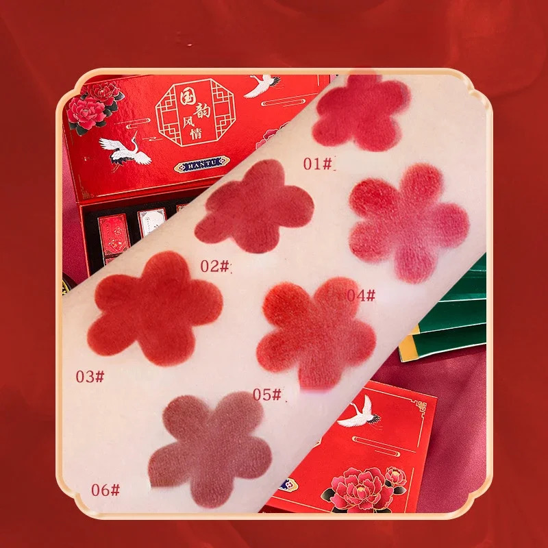 Chinese Style Carved Lipstick Set Forbidden City Christmas Gift Box Moisturizing Show ess Year Makeup Cosmetic 240703