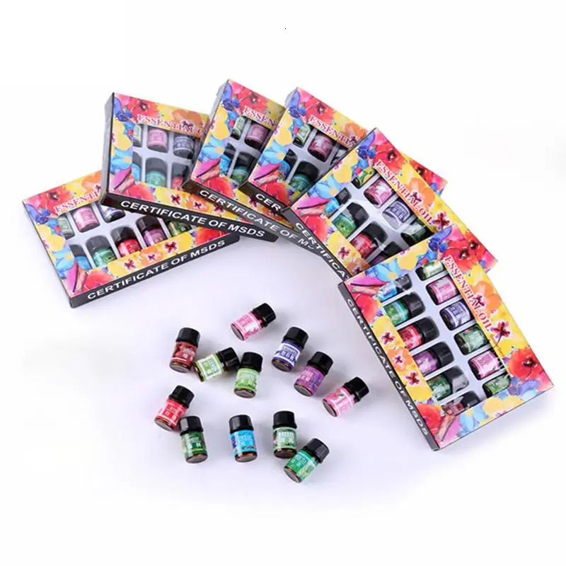 12Pcsbox 3ml Pure Essential Oils Set Organic Air Purifier Essential Oils Aromatherapy Fragrance Essential Oil Set For Diffuser 240704