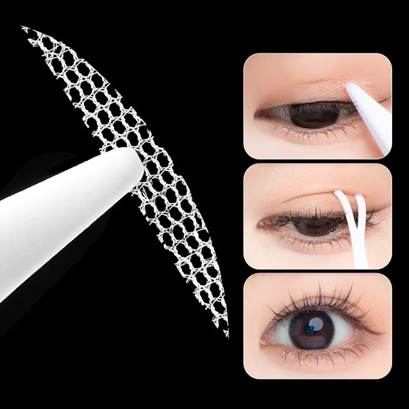 600 Pcs Eye Lift Strips Double Eyelid Tape Clear Gray Eyelid Stripe Big Eyes Invisible Double Fold Eyelid Sticker Makeup Tools 240703
