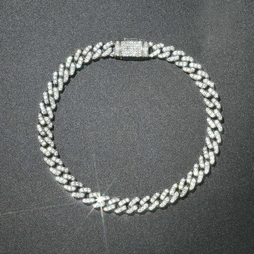 Fine Jewelry Fast Shipping 6MM Sterling Sier Moissanite Cuban Link Chain Mens and womens jewelry
