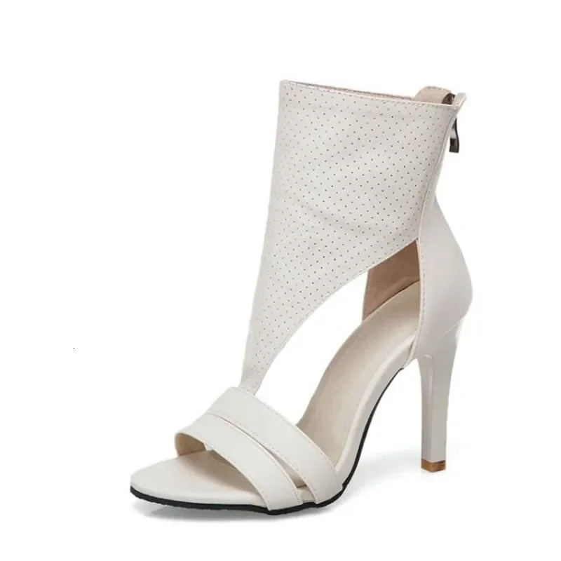 Summer pattern fashion Europe America Simplicity High-heeled Women sandals white Beige black sexy Rome style Women sandals 240703