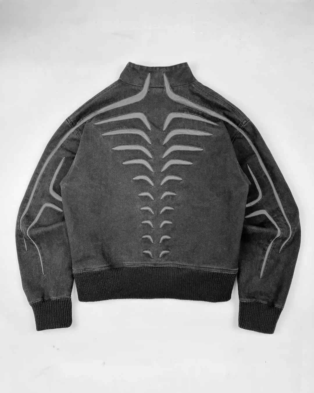 Korean Fashion Jackets for Men Retro Goth Zipper Sweatshirt Jacket Punk Oversized Y2k Hoodie Black Patchwork Pullover Streetwear 240702