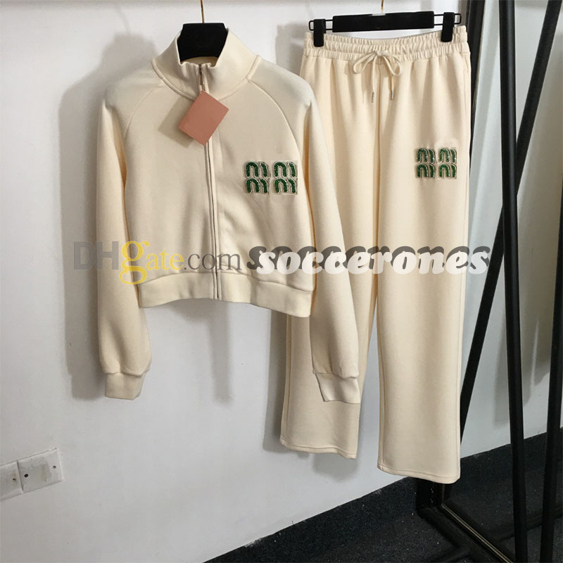 Sport Women Sweatshirts Suit Chic Breathable Embroidery Letter Long Pants Suit Comfortable Golf Badminton Jacket Suit