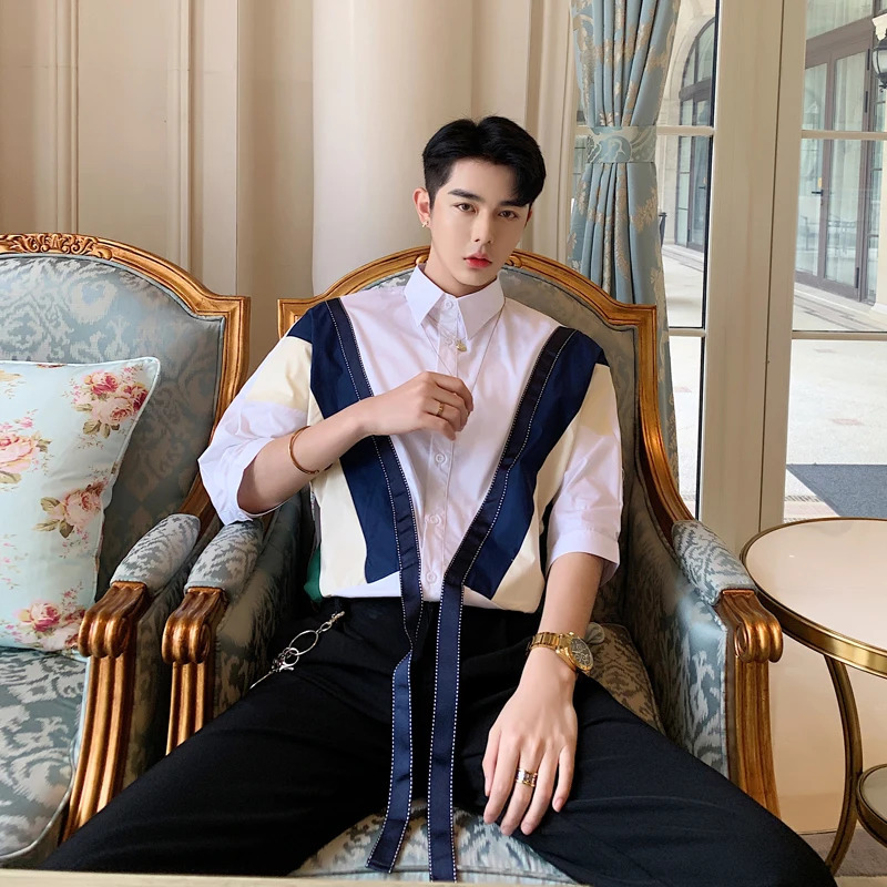 Fashion Male Men Gothic Punk Style Vintage Blouse Europe Victorian Long Sleeve Blouse Casual Ruffles Party Shirt Dinner 240615