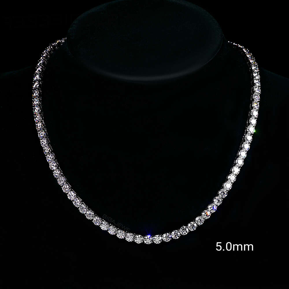 Most affordable 925 Silver pass diamond tester moissanite chain hip hop diamond tennis necklace for men and women