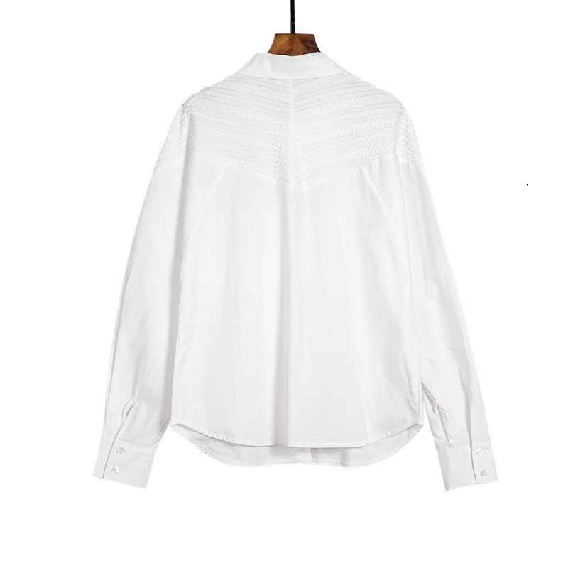 Womens Shirt Casual Fashion Knitted Patchwork Striped Shirt Solid Color Street Style Single Breasted Office Ladies Shirt 240704