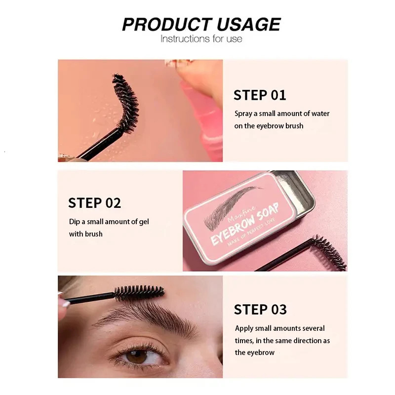 Waterproof Transparent Eyebrow Soap Long-Lasting Natural Wild Brow Styling Eyebrow Makeup 240703