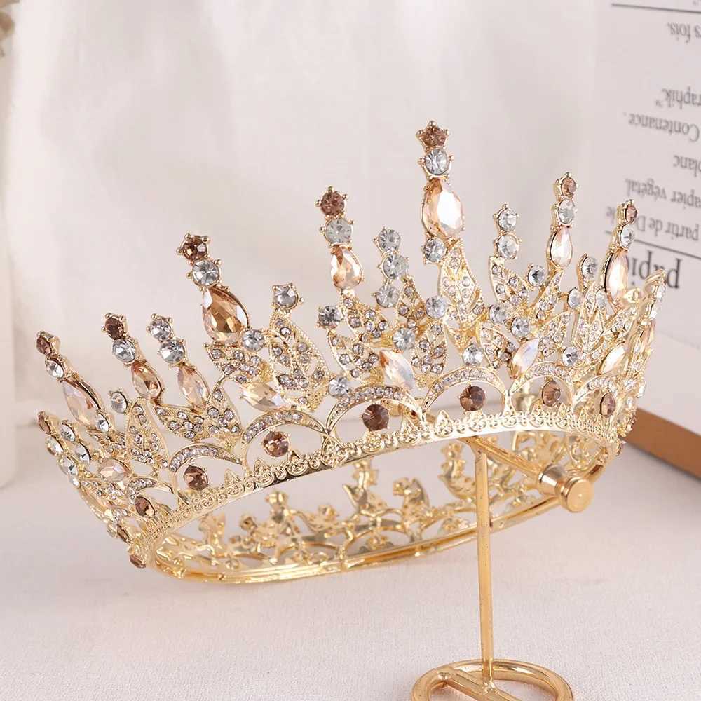 Tiaras Red Rhinestone Fully Round Crown Bridal Wedding Accessories Tiara