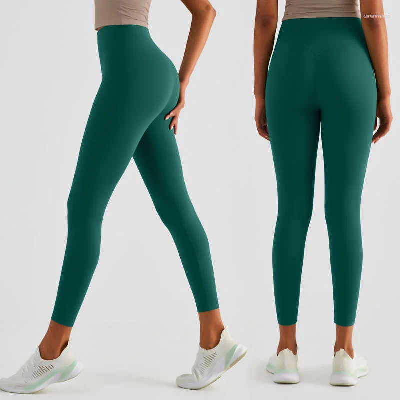 Active Pants 25" BuScrunch Soft Nylon Workout Sculpt Booty Leggings Women High Waist Gym Tights No Front Seam Thick Yoga