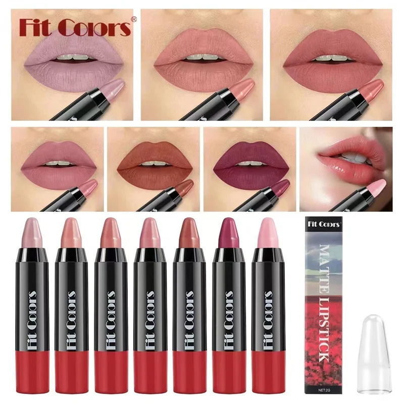 1PC 8 Colors Velvet Matte Lipsticks Pencil Waterproof Long Lasting Sexy Red Lip Stick Non-Stick Cup Makeup Lip Tint Pen Cosmetic 240703