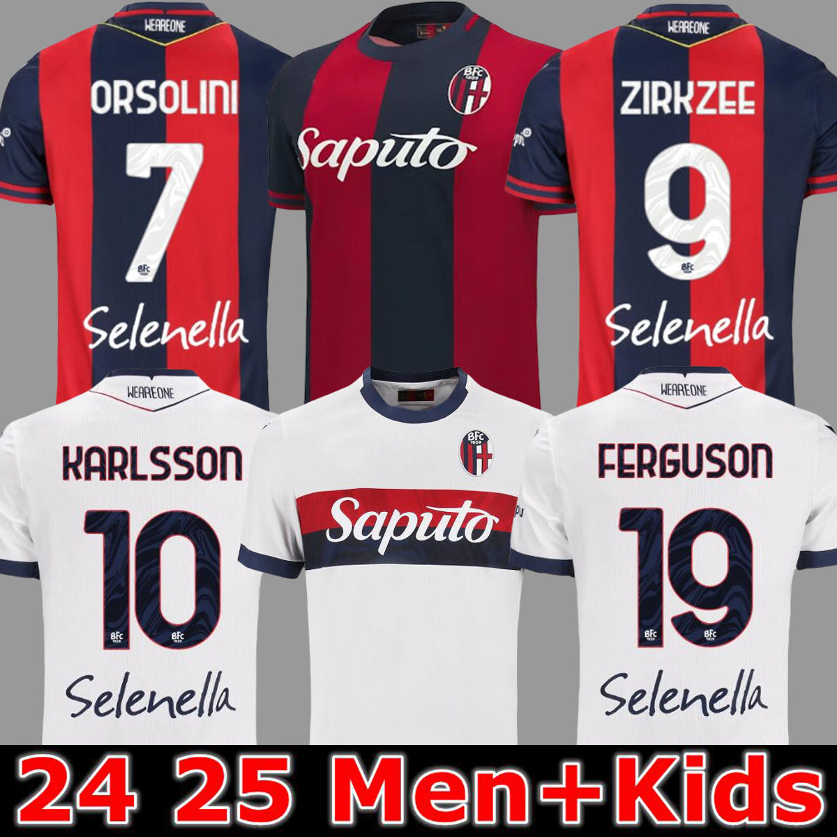 24 25 POSCH Soccer Jerseys Bolognas Mens ORSOLINI DOMINGUEZ ZIRKZEE FERGUSON DE SILVESTRI BEUKEMA BARROW 2024 2025 Home Away 3rd Football Shirt