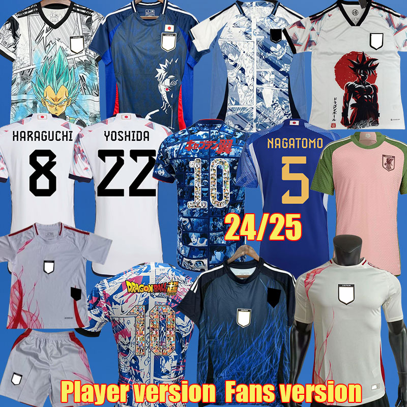 24 25 Japan 2025 Naruto Soccer Jerseys Cartoon goku ISAGI ATOM TSUBASA MINAMINO KIDS KIT Pink 2023 2024 Japanese Special samurai Football Shirt MITOMA 331