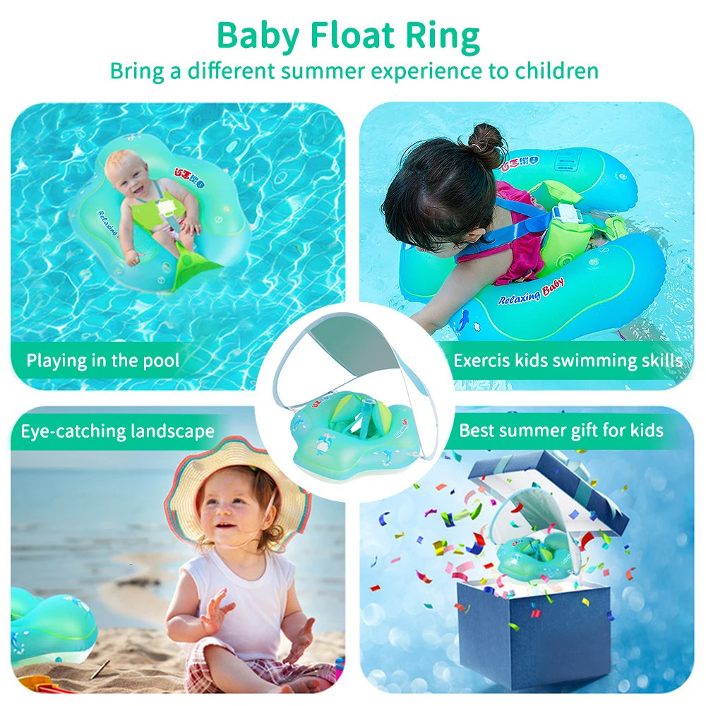Upgrades Baby Swimming Float Inflatable Infant Floating Kids Swim Ring Circle Bathing Summer Toys Float Ring Toddler Pool Float 240624