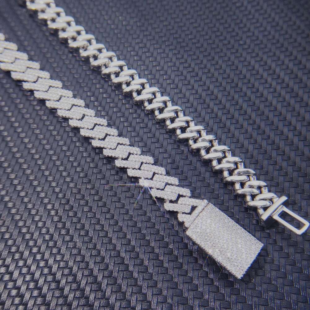 Luxury Hip Hop Iced Out Vvs Moissanite Diamond 925 Sterling Silver Cuban Chain Vvs Diamond Cuban Chain Link for Men